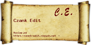 Czank Edit névjegykártya